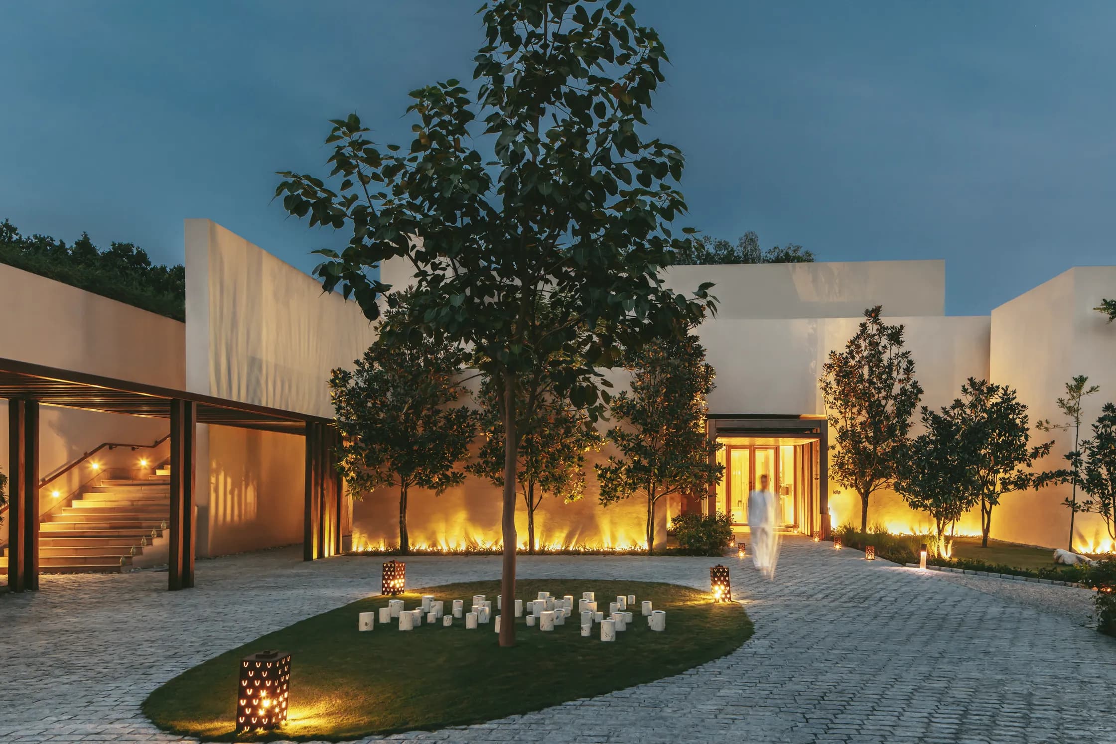Six Senses Vana - Modern wellness center at night